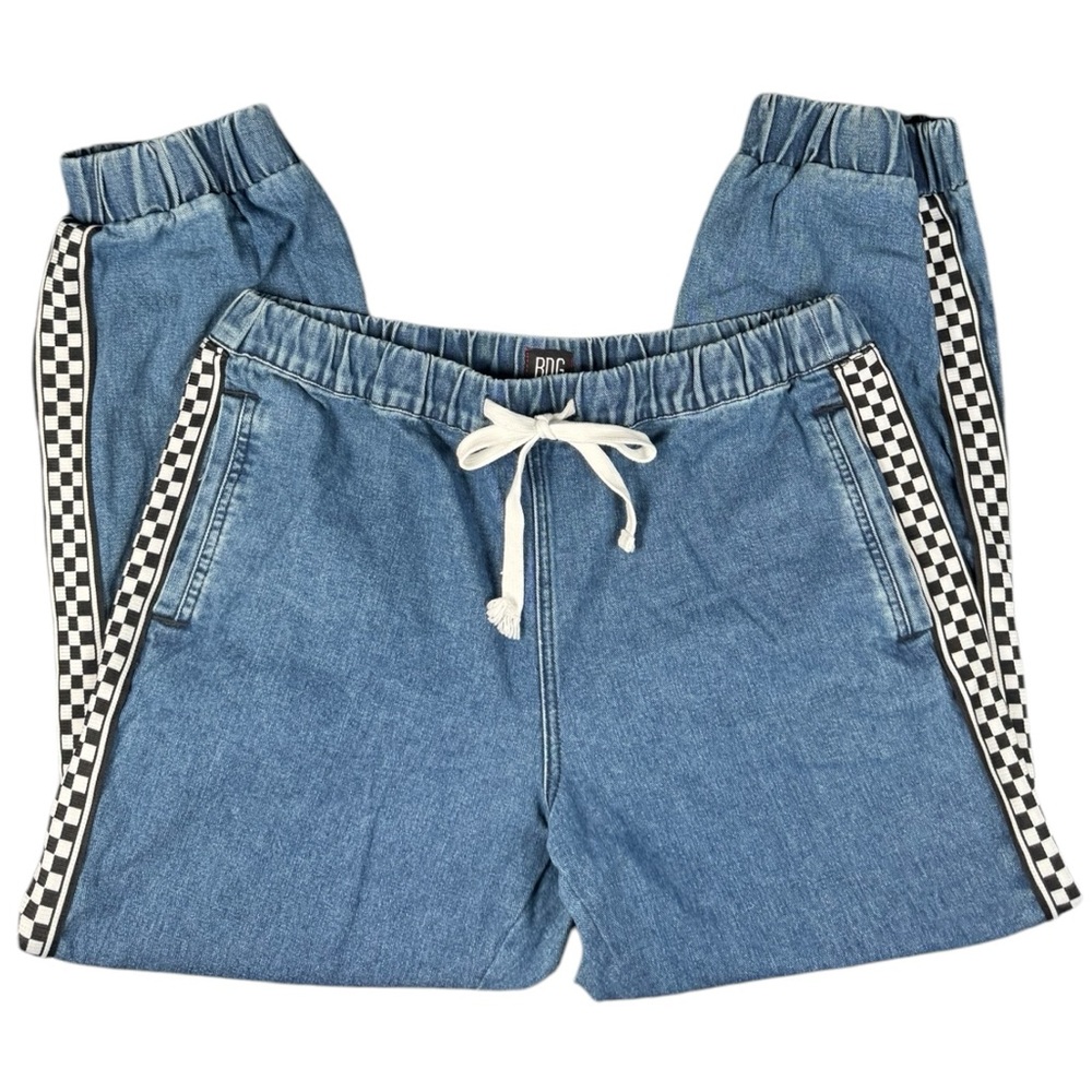 BDG Blue Jeans with Checkered Stripe